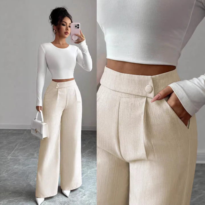 Damern hög midja, elegant och mjuk byxa Mirla-Eva Jonsson