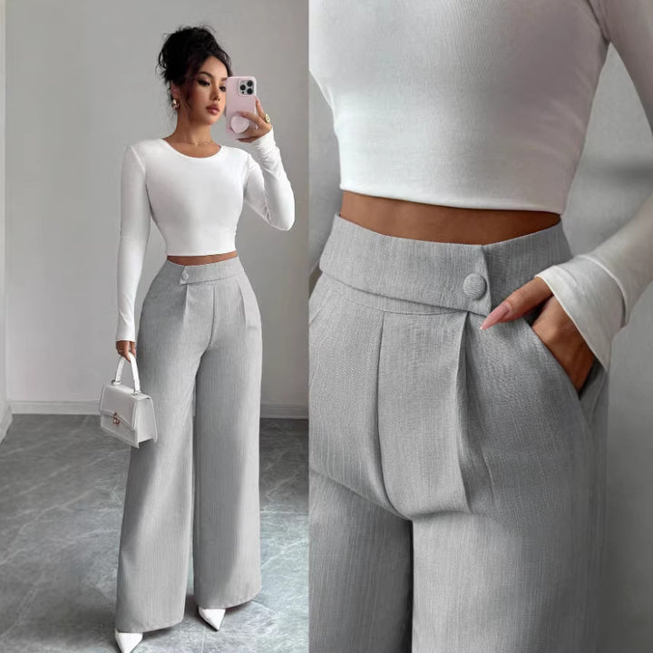 Damern hög midja, elegant och mjuk byxa Mirla-Eva Jonsson