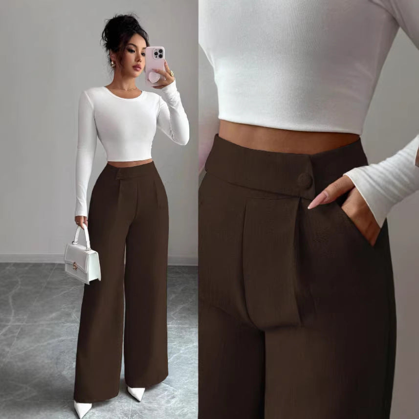 Damern hög midja, elegant och mjuk byxa Mirla-Eva Jonsson