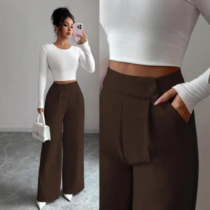 Damern hög midja, elegant och mjuk byxa Mirla-Eva Jonsson