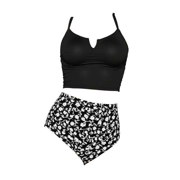 Damern högmidjad bikini-set med elegant topp och blommigt mönster på underdelen Mirla-Eva Jonsson