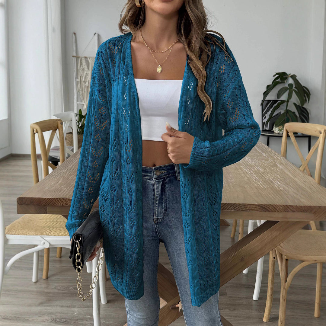 Damern lätt cardigan i elegant hålmönster Mirla-Eva Jonsson