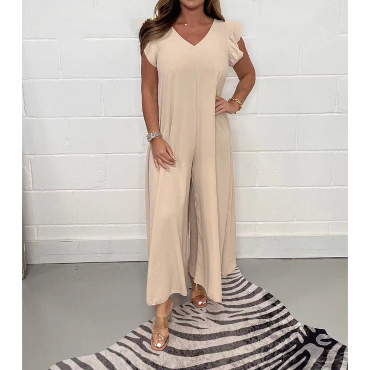 Damern luftigt jumpsuit med vida ben och V-ringning Mirla-Eva Jonsson