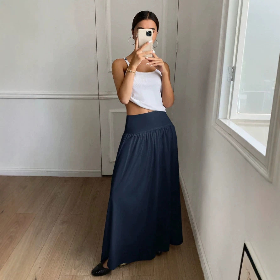 Damern maxijupe med elastisk midja och mjuk fall Mirla-Eva Jonsson