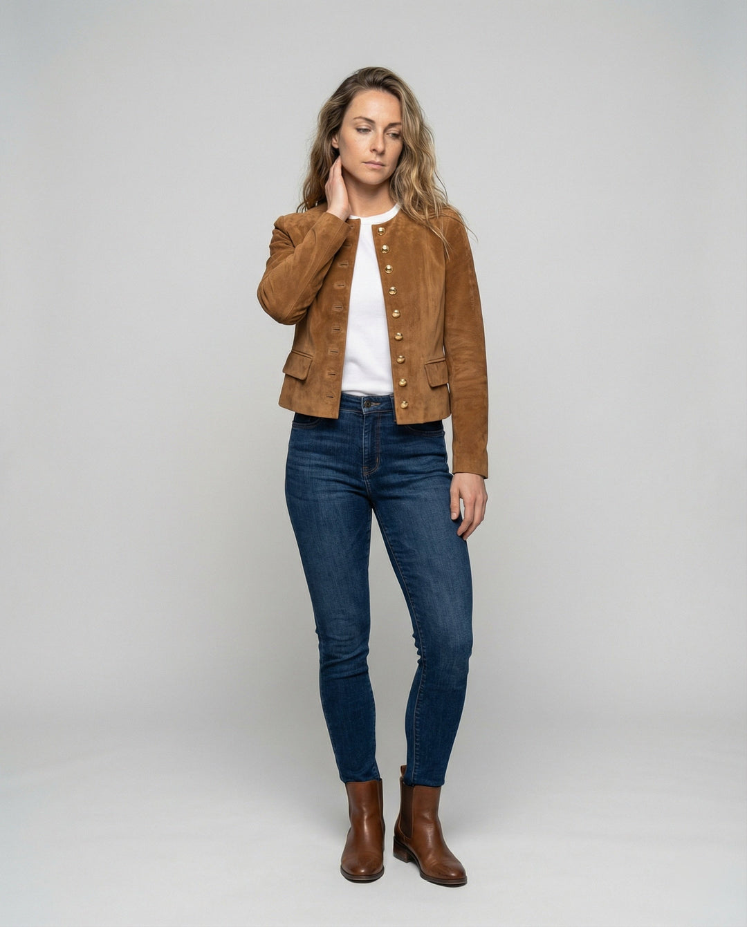 Damern mockajacka med gyllene knappar-Eva Jonsson