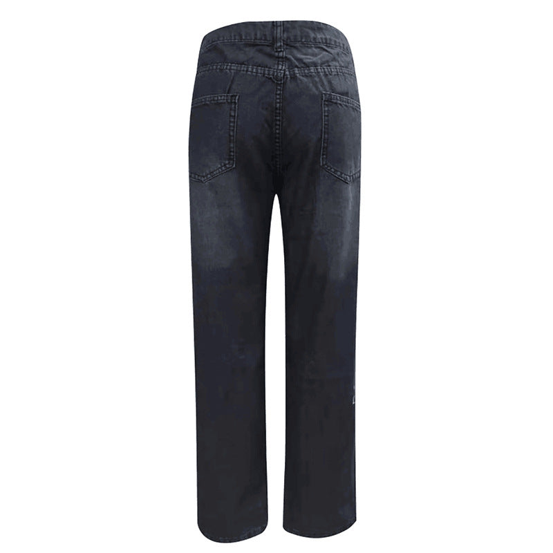 Damern mode Zerstörte Jeans i en avslappnad stil med höga fickor och unika detaljer Mirla-Eva Jonsson
