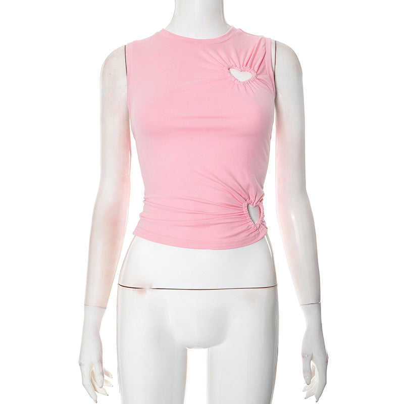 Damern mode tanktop med hjärtformat urtag och figursydd design Mirla-Eva Jonsson
