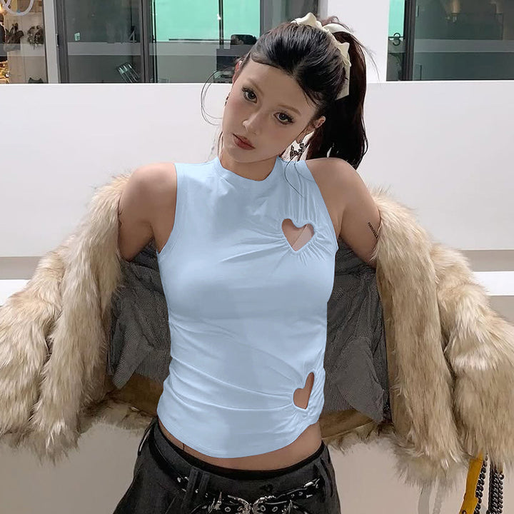 Damern mode tanktop med hjärtformat urtag och figursydd design Mirla-Eva Jonsson