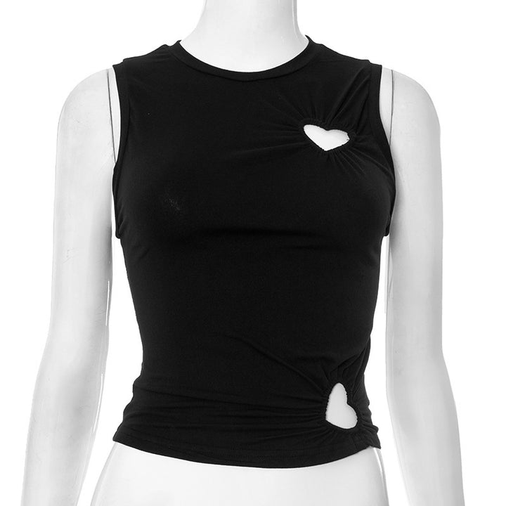 Damern mode tanktop med hjärtformat urtag och figursydd design Mirla-Eva Jonsson