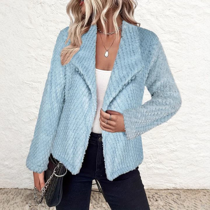 Damern mysig jacka i teddy-fleece med avslappnad passform Mirla-Eva Jonsson