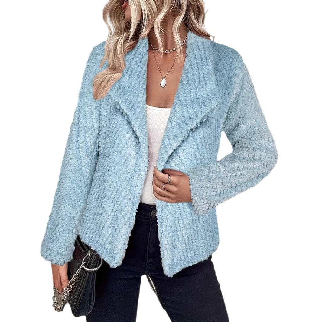Damern mysig jacka i teddy-fleece med avslappnad passform Mirla-Eva Jonsson