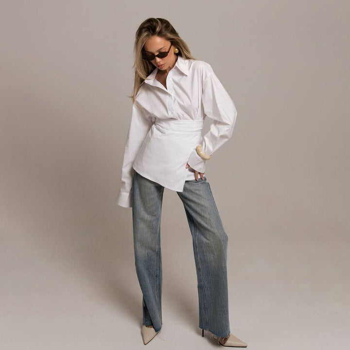 Damern skjortblus med elegant invecklad look Mirla-Eva Jonsson