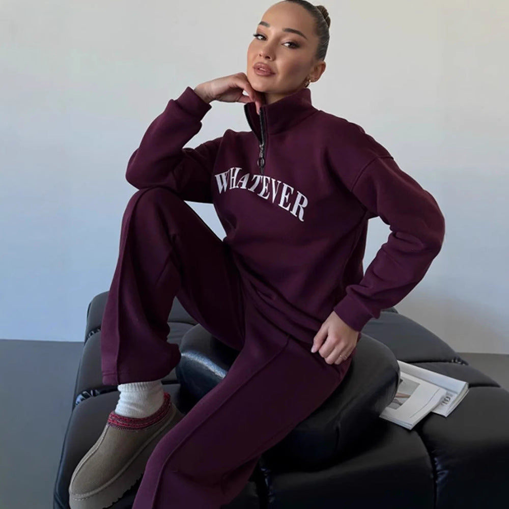 Damern sportig fleece-tröja med ståkrage och dragkedja Mirla-Eva Jonsson