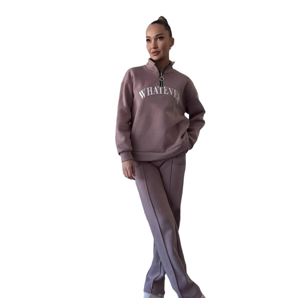 Damern sportig fleece-tröja med ståkrage och dragkedja Mirla-Eva Jonsson