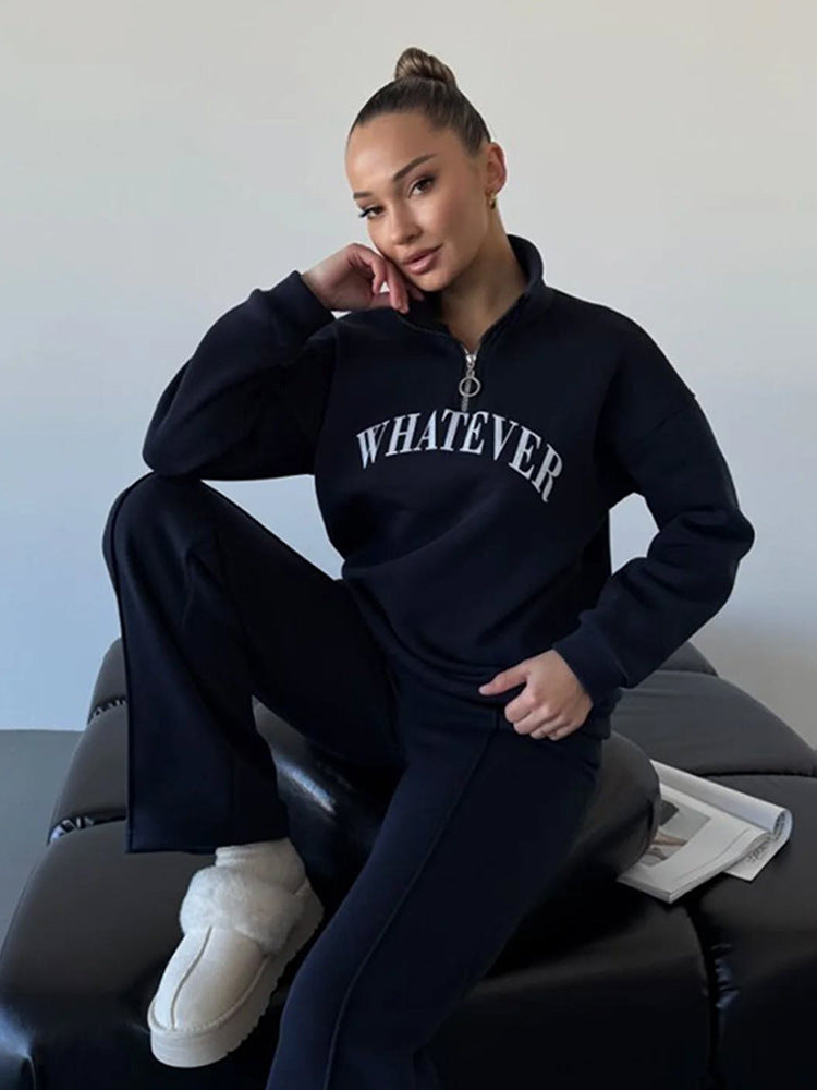 Damern sportig fleece-tröja med ståkrage och dragkedja Mirla-Eva Jonsson