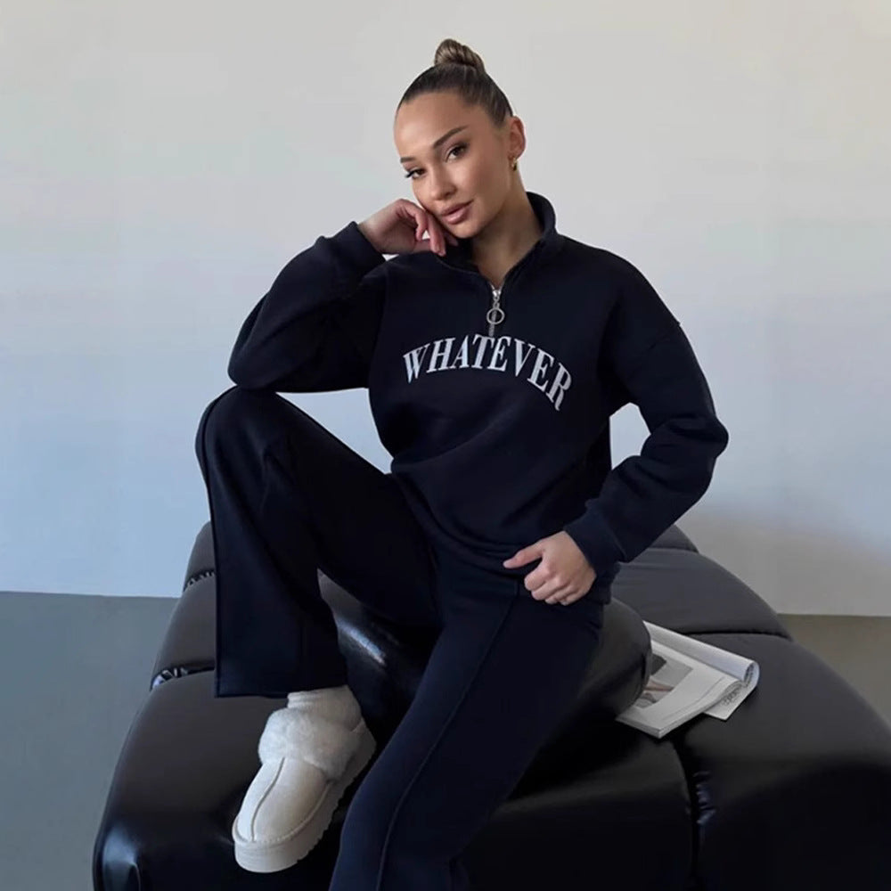 Damern sportig fleece-tröja med ståkrage och dragkedja Mirla-Eva Jonsson