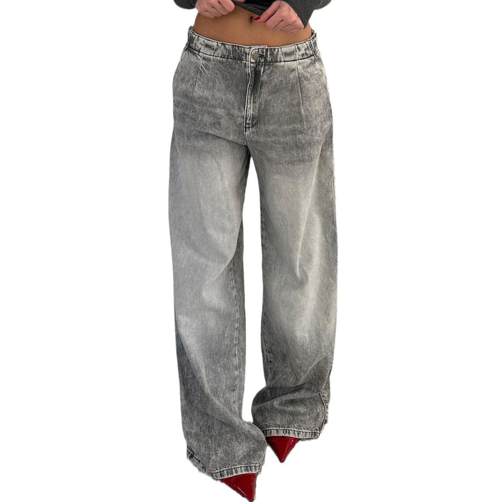 Damern stort skuren denimjeans med trendig used-look Mirla-Eva Jonsson