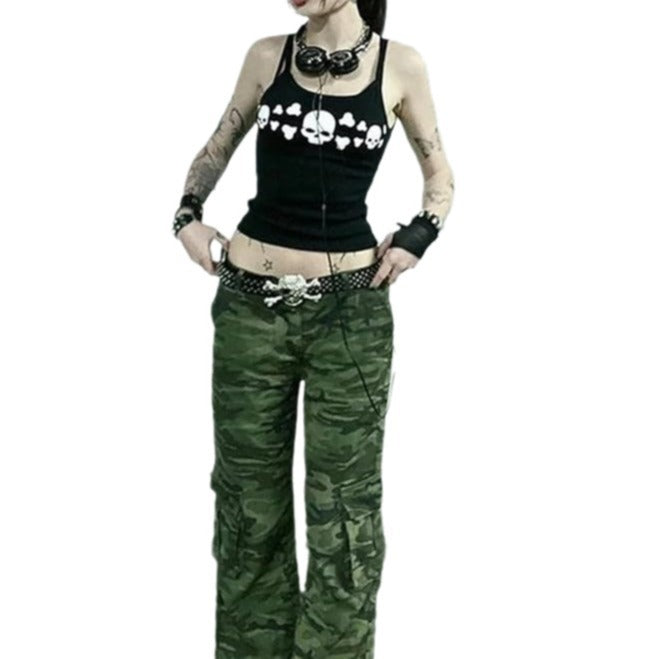 Damern tanktop med fräcka dödskalle-design och smala axelband Mirla-Eva Jonsson