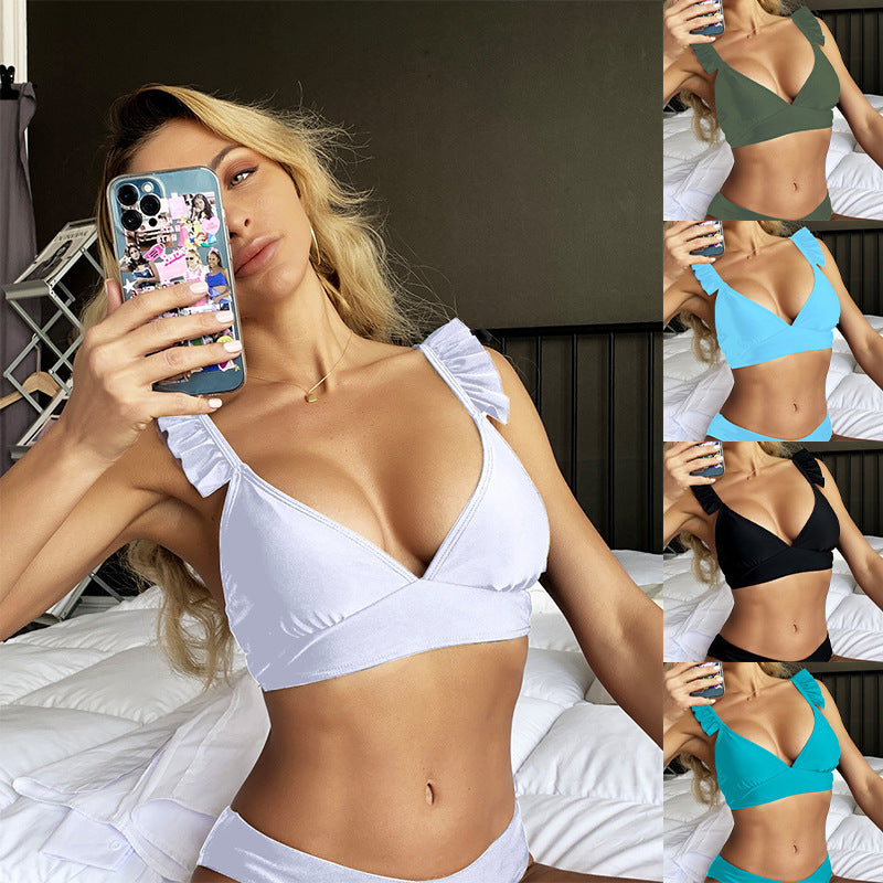 Damern triangel-bikiniöverdel med volangdetaljer Mirla-Eva Jonsson