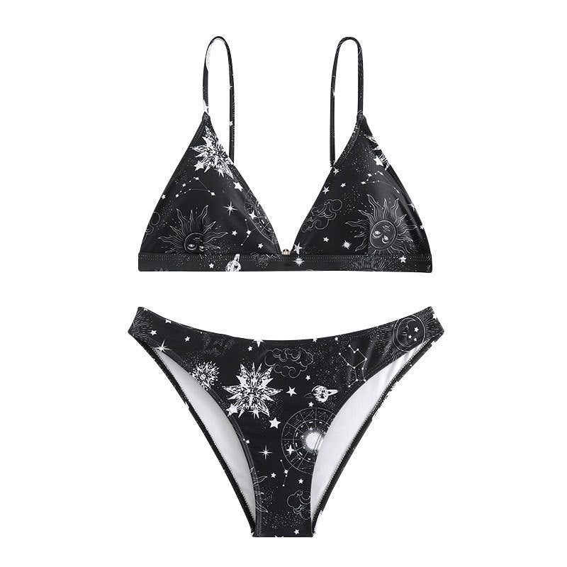 Damern triangelsläp bikini med galaxinspirerat design och justerbara bärremmar Mirla-Eva Jonsson