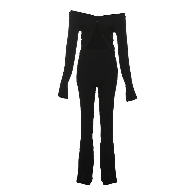 Damern tvådelad med fräsch cut-out design och långärmad blus Mirla-Eva Jonsson