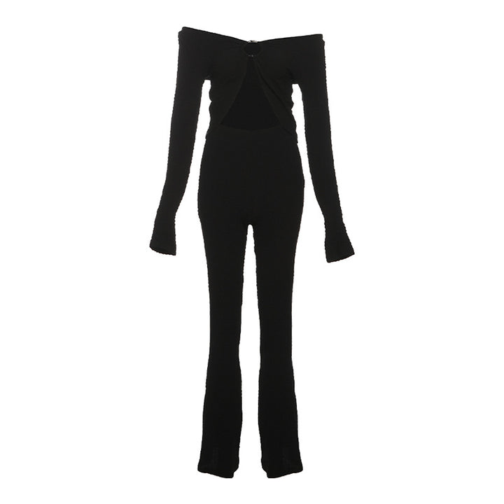 Damern tvådelad med fräsch cut-out design och långärmad blus Mirla-Eva Jonsson