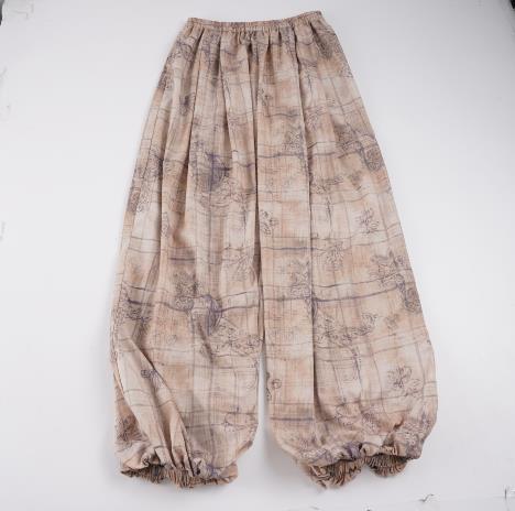 Damern vida Couture-byxor med elegant tryck och elastisk midjeband Mirla-Eva Jonsson