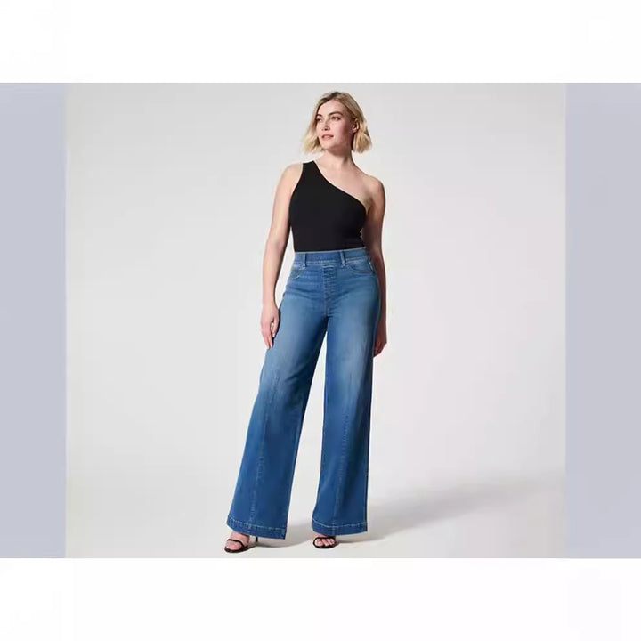 Damern vida High-Waist Jeans med eleganta skärningsdetaljer och markanta sömdetaljer Mirla-Eva Jonsson
