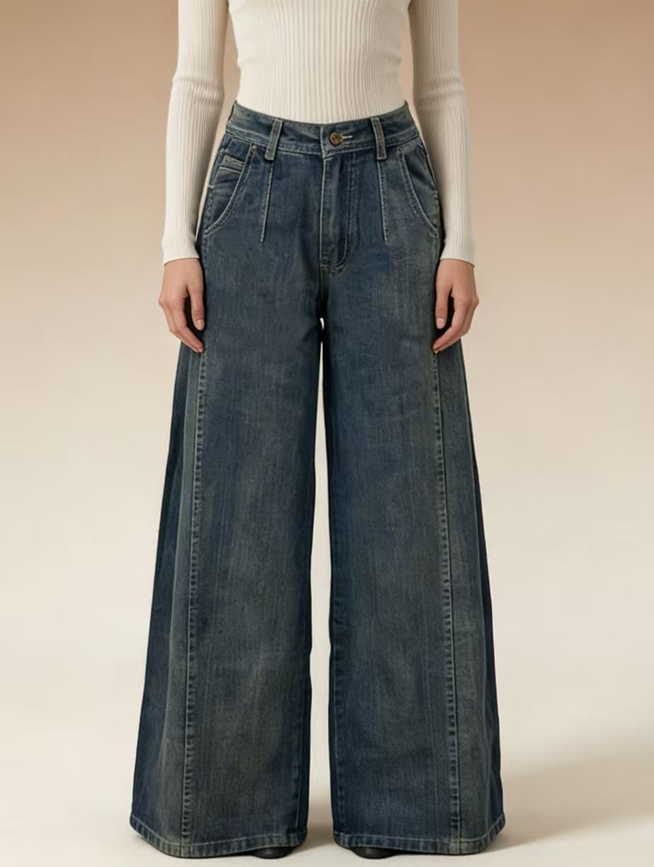 Damern vida denimjeans med hög midja och klassisk snitt Mirla-Eva Jonsson