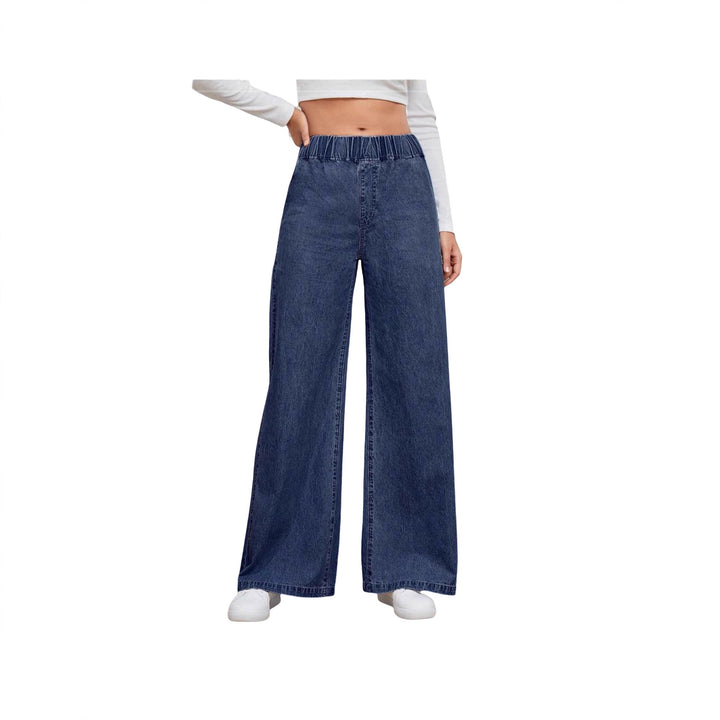 Damern vida hög midja jeans med elastisk midja och elegant skärning Mirla-Eva Jonsson