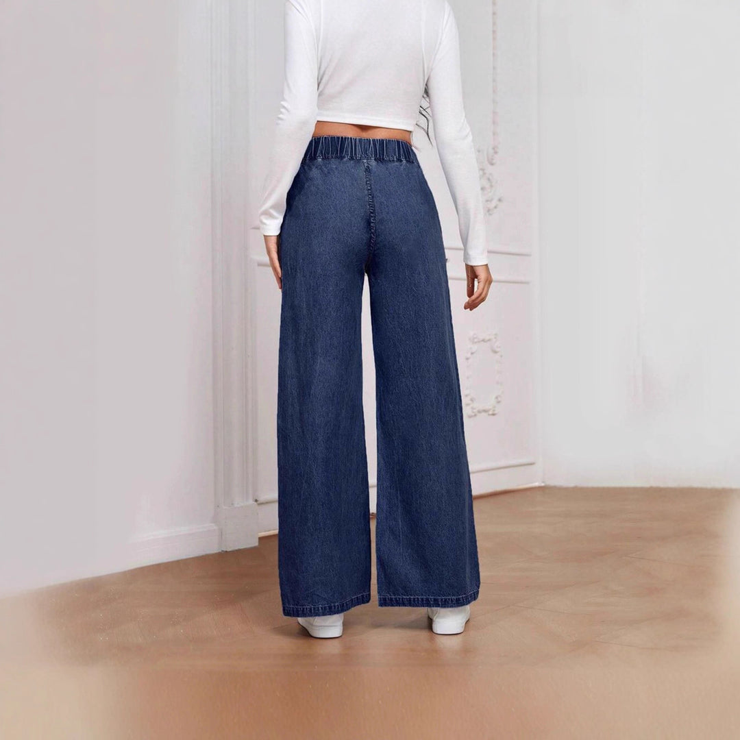 Damern vida hög midja jeans med elastisk midja och elegant skärning Mirla-Eva Jonsson