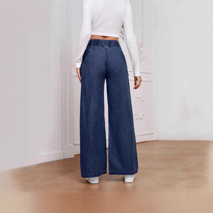 Damern vida hög midja jeans med elastisk midja och elegant skärning Mirla-Eva Jonsson