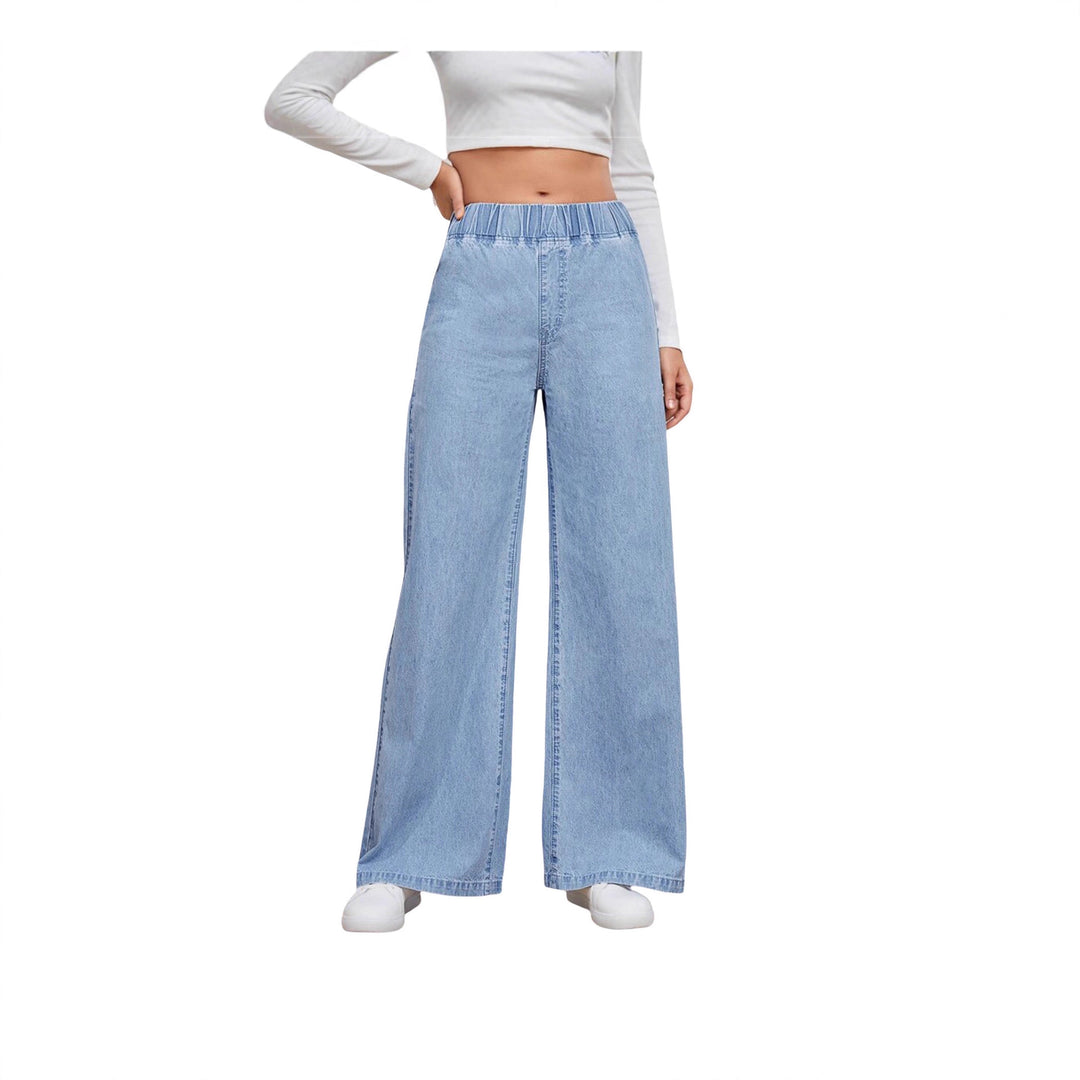 Damern vida hög midja jeans med elastisk midja och elegant skärning Mirla-Eva Jonsson