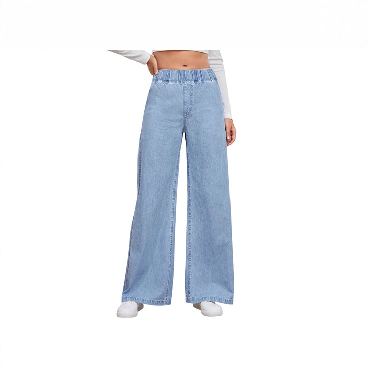 Damern vida hög midja jeans med elastisk midja och elegant skärning Mirla-Eva Jonsson