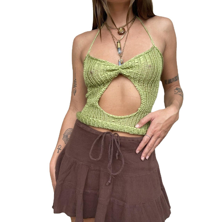 Damern virkade topp med cut-out-design Mirla-Eva Jonsson
