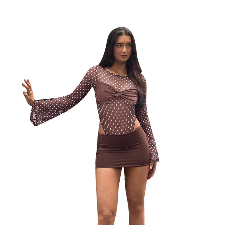 DamernLongsleeveBodymedraffineratknutdetaljochstiligpunktmönsterEva Jonsson-Eva Jonsson