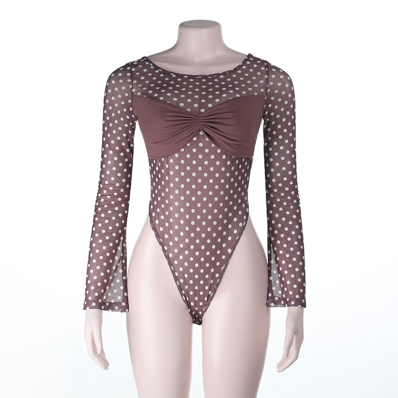 DamernLongsleeveBodymedraffineratknutdetaljochstiligpunktmönsterEva Jonsson-Eva Jonsson