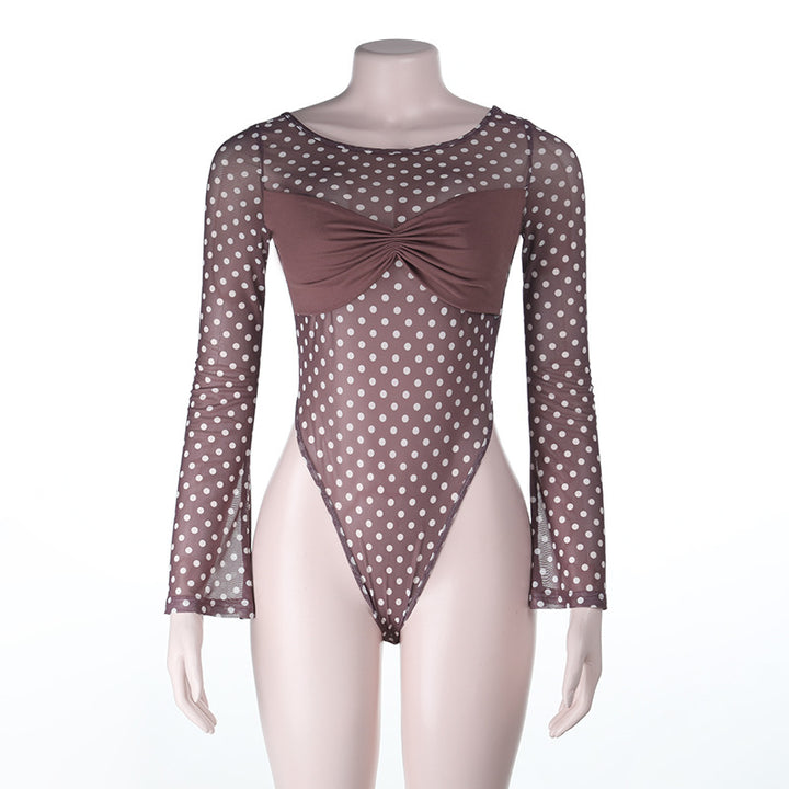 DamernLongsleeveBodymedraffineratknutdetaljochstiligpunktmönsterEva Jonsson-Eva Jonsson