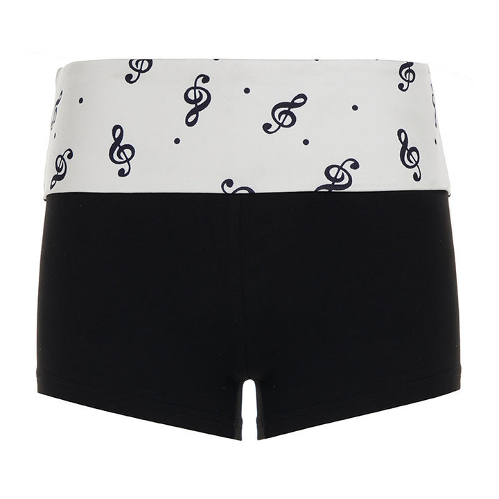Damerna badshorts med lekfullt notmönster och bekväm midja Mirla-Eva Jonsson