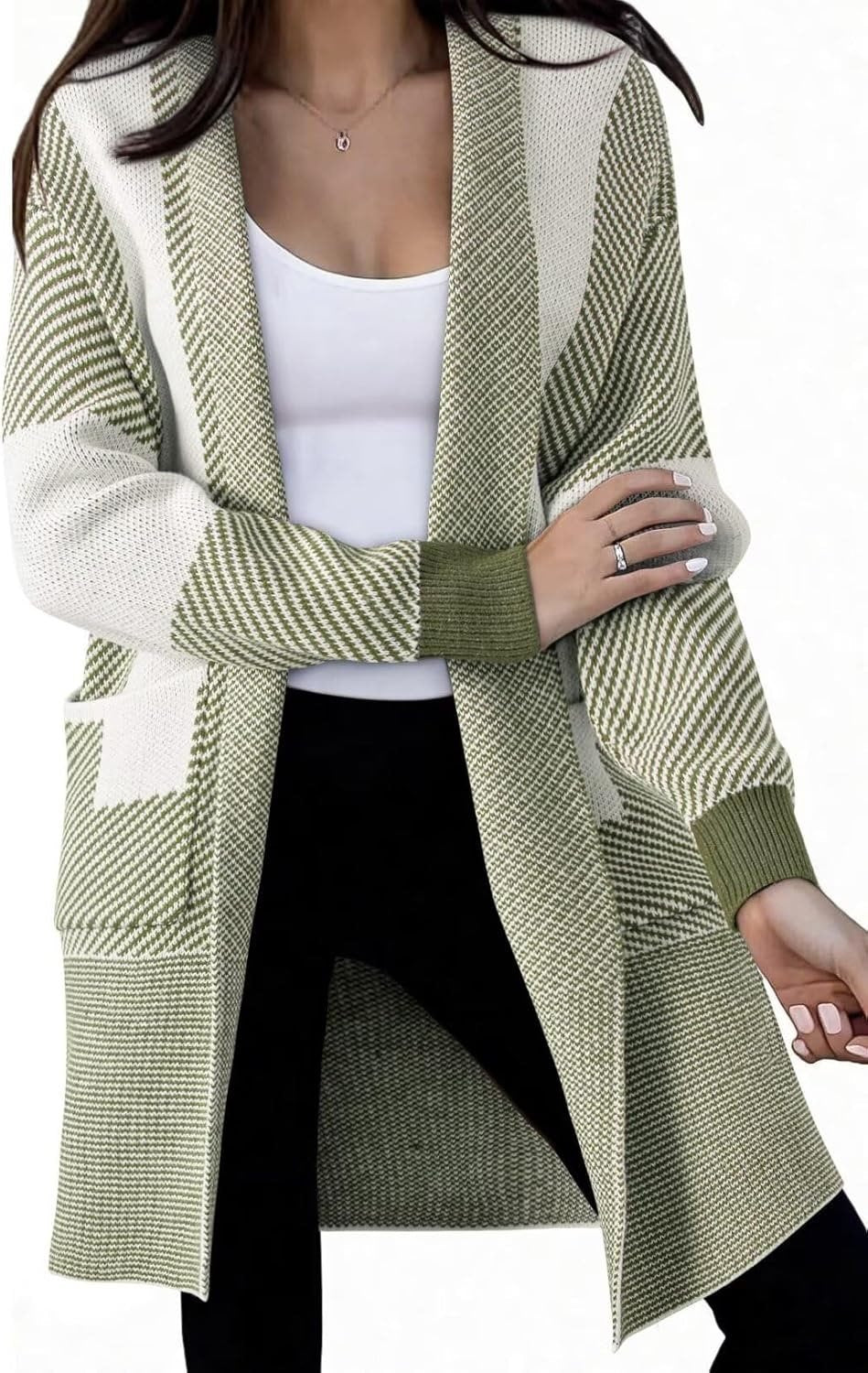 Damerna mode stickad cardigan med stiliga mönster Mirla-Eva Jonsson