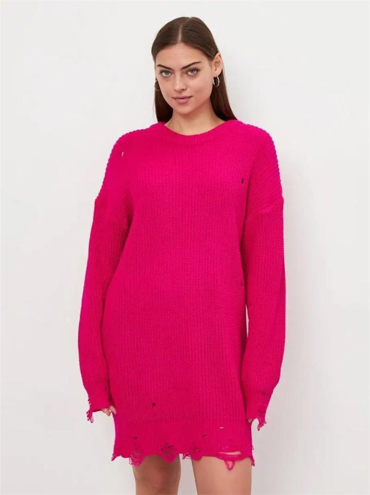 Damerna moderiktiga oversized tröja med avslappnat strukturmönster Mirla-Eva Jonsson