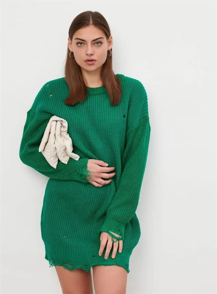 Damerna moderiktiga oversized tröja med avslappnat strukturmönster Mirla-Eva Jonsson