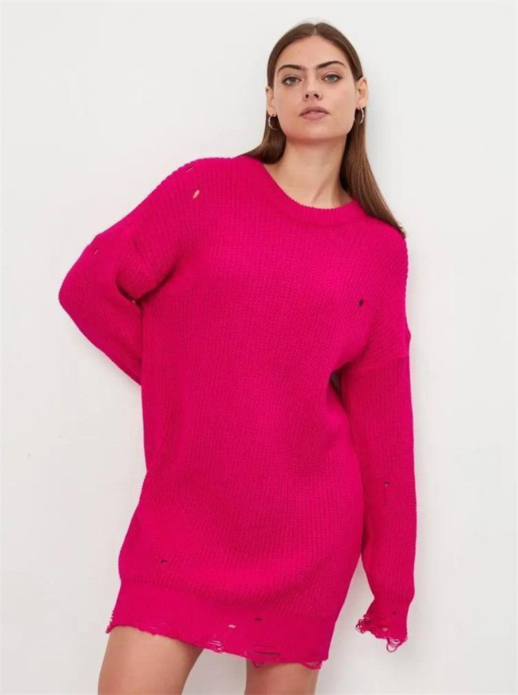 Damerna moderiktiga oversized tröja med avslappnat strukturmönster Mirla-Eva Jonsson