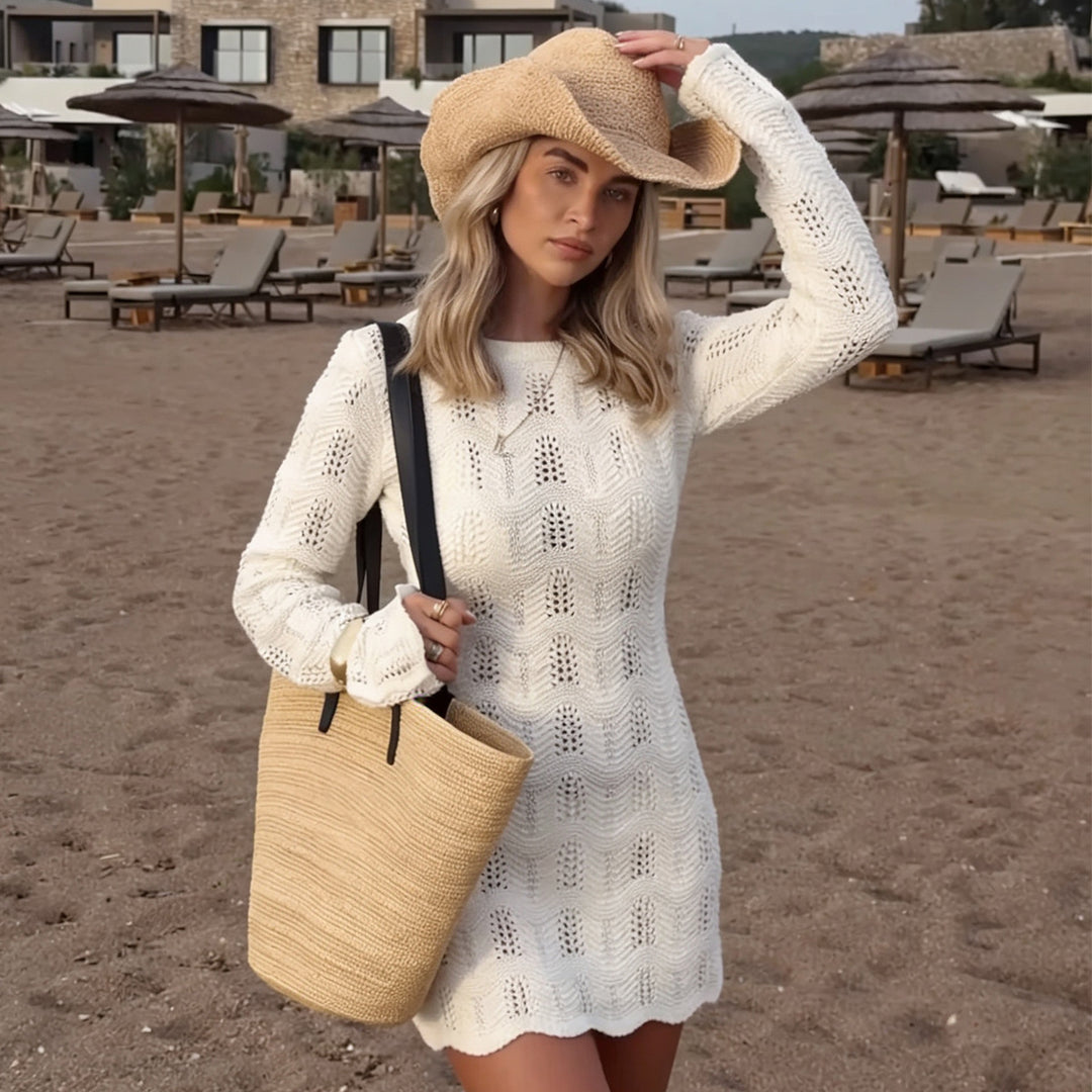 Damernahäkel-strandklänning med mjukt nätdesign Mirla-Eva Jonsson