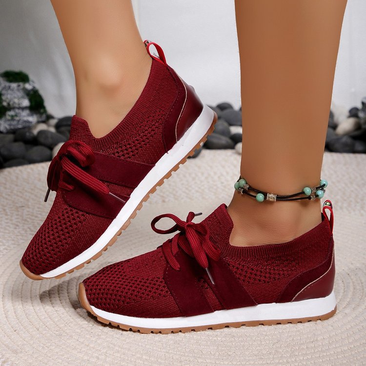 Damernas Andningsaktiva Sport Sneakers med Flexibel Gummisnodd och Rutsksäker Sula Mirla-Eva Jonsson