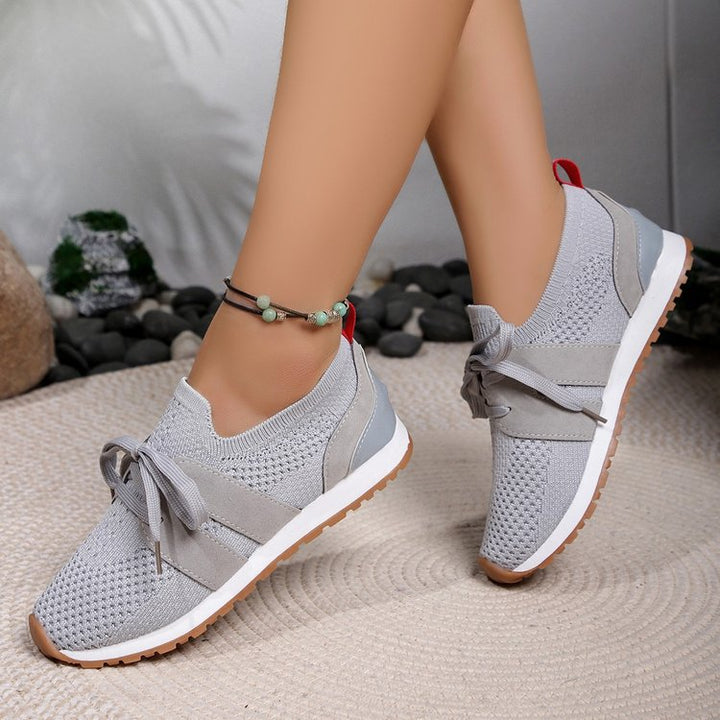 Damernas Andningsaktiva Sport Sneakers med Flexibel Gummisnodd och Rutsksäker Sula Mirla-Eva Jonsson