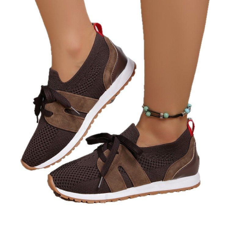 Damernas Andningsaktiva Sport Sneakers med Flexibel Gummisnodd och Rutsksäker Sula Mirla-Eva Jonsson