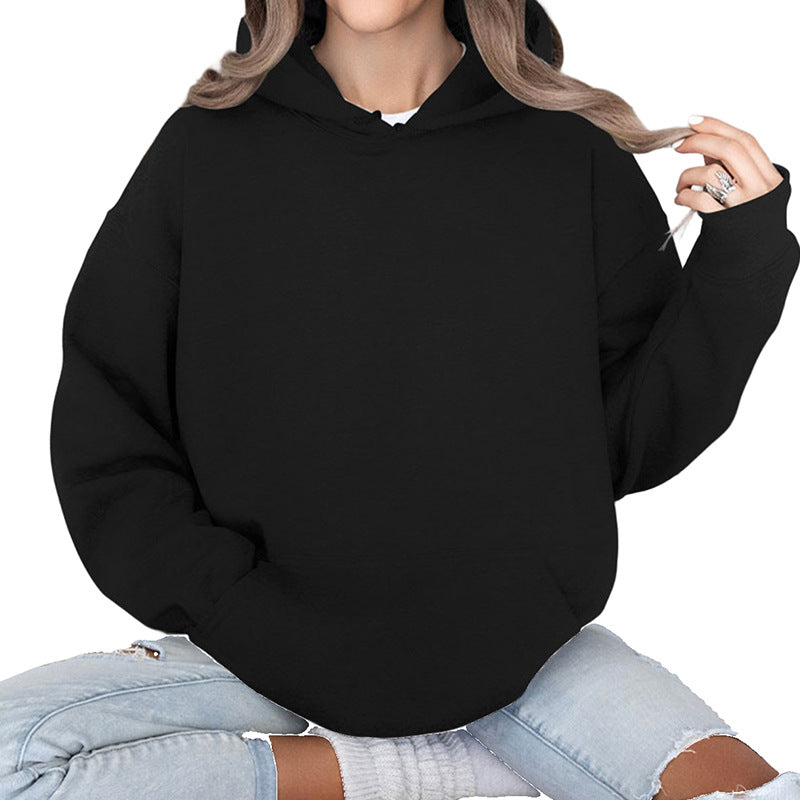 Damernas Avslappnad Hoodie med Känguruficka och Bekväm Snitt Mirla-Eva Jonsson