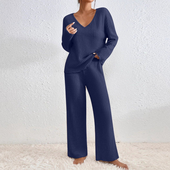 Damernas Avslappnad Stickad Loungewear-Set Eva Jonsson-Eva Jonsson
