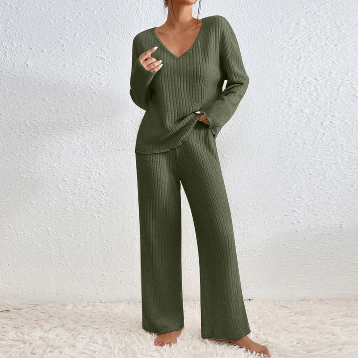 Damernas Avslappnad Stickad Loungewear-Set Eva Jonsson-Eva Jonsson